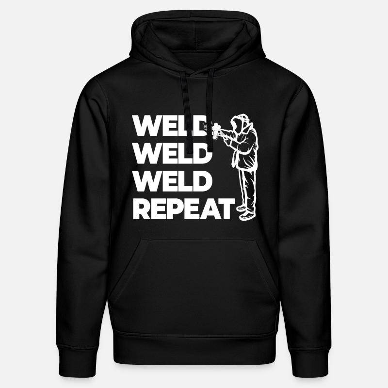 Weld Weld Weld Repeat - Stanley/Stella Unisex Bio-Hoodie DRUMMER  - Schwarz