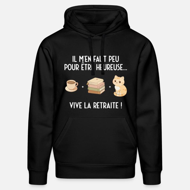 Douce Retraite (texte blanc) - Sweat à capuche bio DRUMMER Stanley/Stella Unisexe - noir