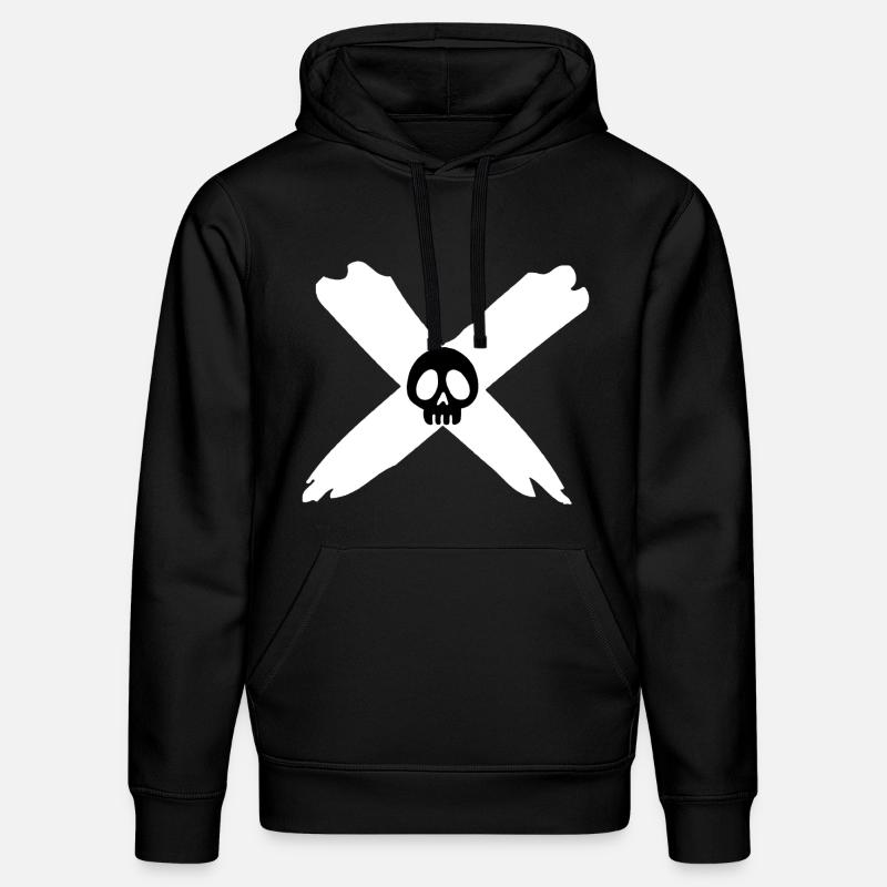 Crâne et croix blanche - Sweat à capuche bio DRUMMER Stanley/Stella Unisexe - noir