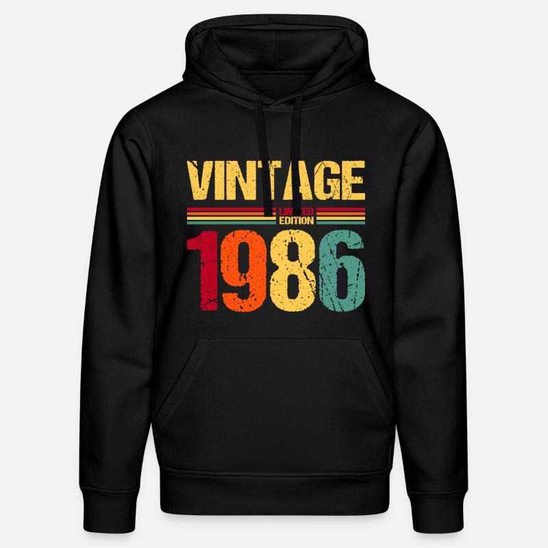 40e anniversaire 1986 Édition limitée - Sweat à capuche bio DRUMMER Stanley/Stella Unisexe - noir