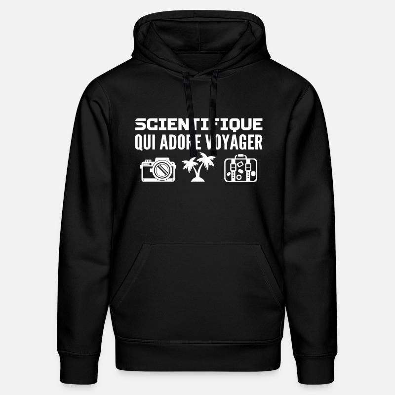 Voyageurs & Scientifiques : Passion & Découverte - Sweat à capuche bio DRUMMER Stanley/Stella Unisexe - noir