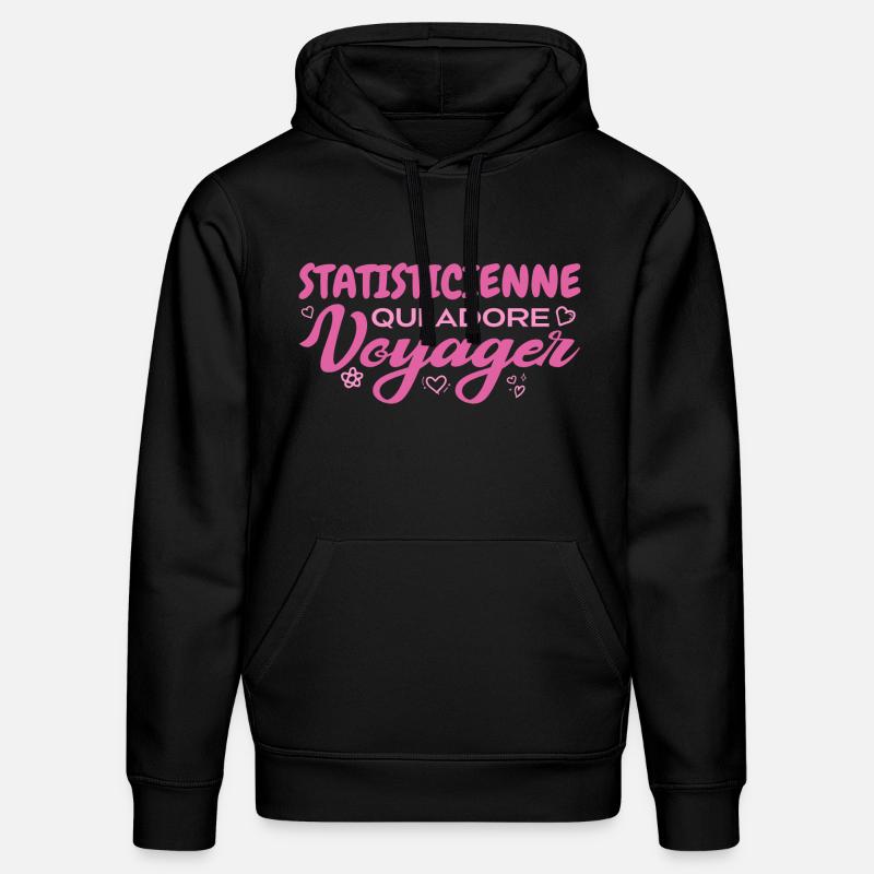 Statisticienne globe-trotteuse passionnée voyages - Sweat à capuche bio DRUMMER Stanley/Stella Unisexe - noir