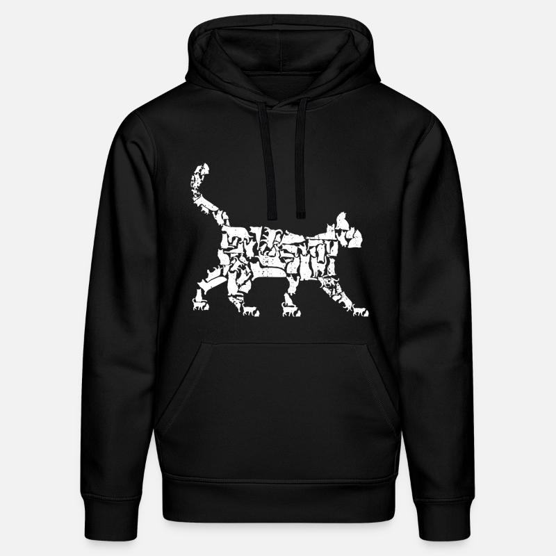 Dessin de chat - Sweat à capuche bio DRUMMER Stanley/Stella Unisexe - noir