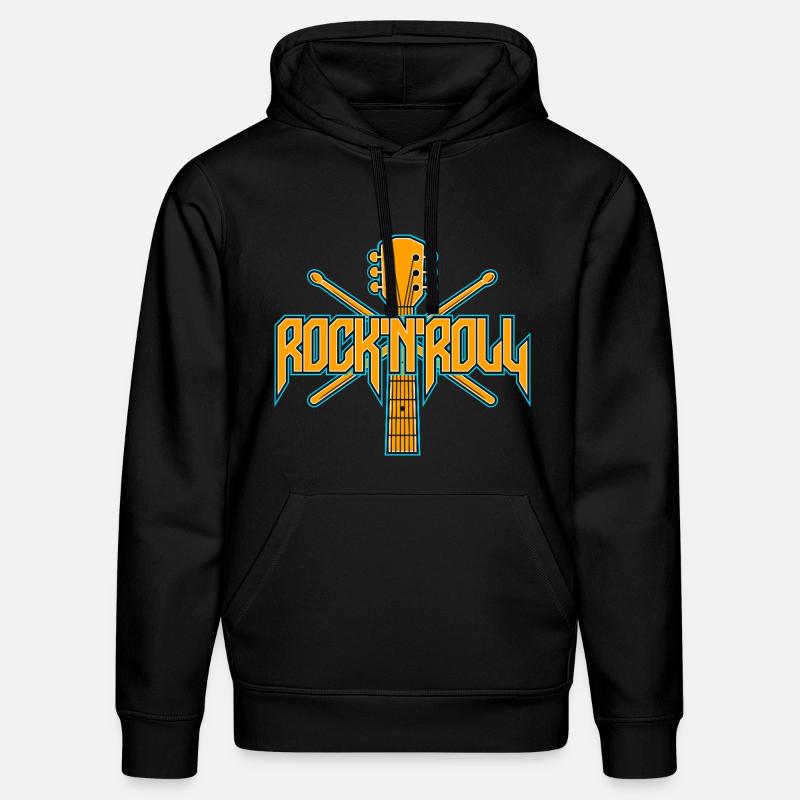 Emblème de guitare et baguettes Rocknroll - Sweat à capuche bio DRUMMER Stanley/Stella Unisexe - noir