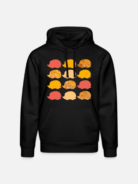 12 Hedgehog E 266 - Stanley/Stella DRUMMER Unisex Organic Hoodie - black