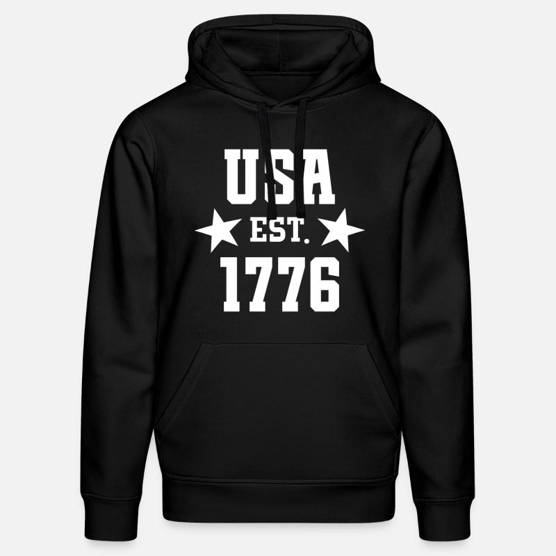États-Unis Est 1776 - Sweat à capuche bio DRUMMER Stanley/Stella Unisexe - noir