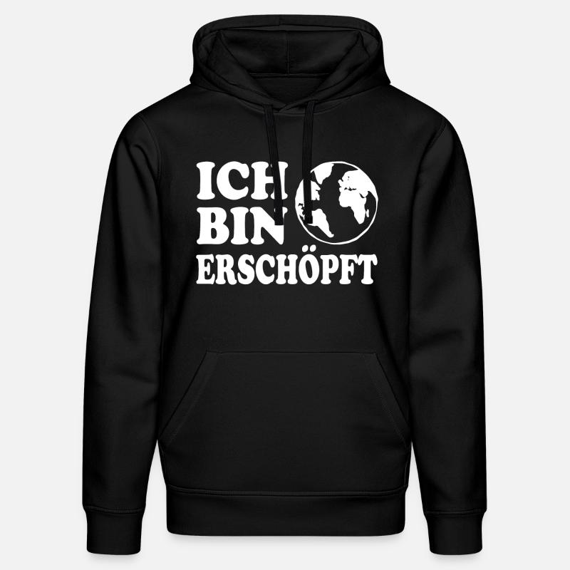 ich bin erschöpft - Stanley/Stella Unisex Bio-Hoodie DRUMMER  - Schwarz