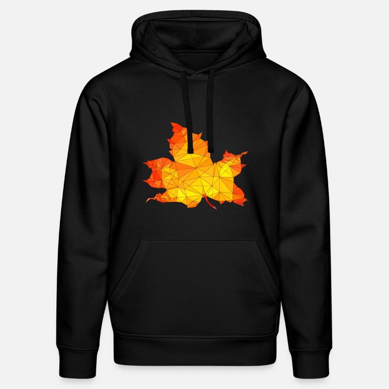 Polygonal Automne Érable Feuille Poly Art - Sweat à capuche bio DRUMMER Stanley/Stella Unisexe - noir