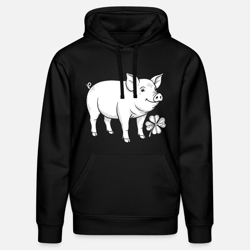 Trèfle de cochon chanceux - Sweat à capuche bio DRUMMER Stanley/Stella Unisexe - noir