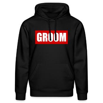 Groom - Stanley/Stella Unisex Bio-Hoodie DRUMMER  - Schwarz - Vorne - Marisol (170cm) & Nik (191cm)