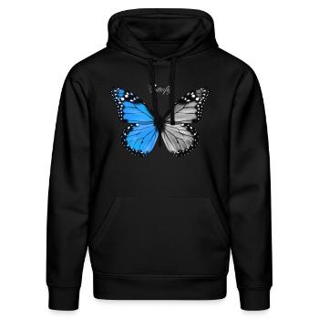 Battery Graphic - Stanley/Stella DRUMMER Unisex Organic Hoodie - black - Front - Marisol (170cm) & Nik (191cm)