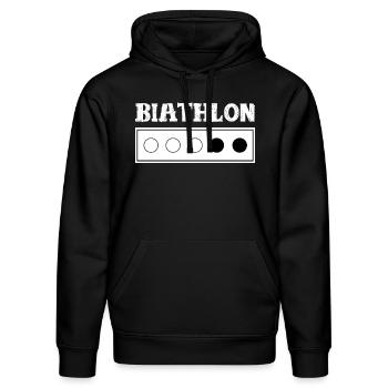 Biathlon Winter Sport - Stanley/Stella DRUMMER økologisk unisex-hoodie - sort - Foran - Marisol (170cm) & Nik (191cm)