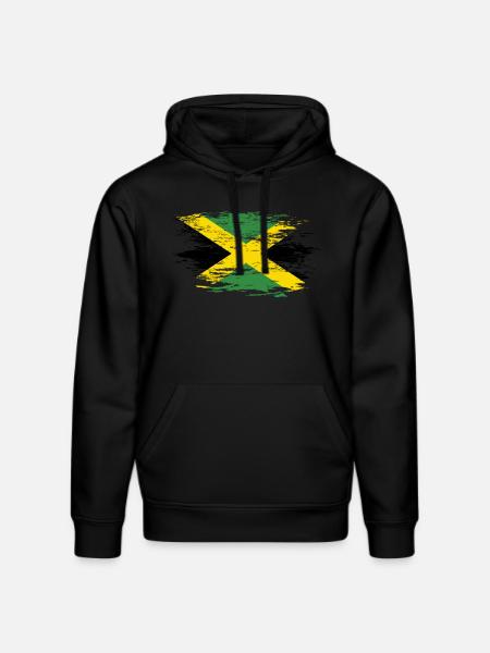 Jamaica flag used - Stanley/Stella DRUMMER Unisex Organic Hoodie - black