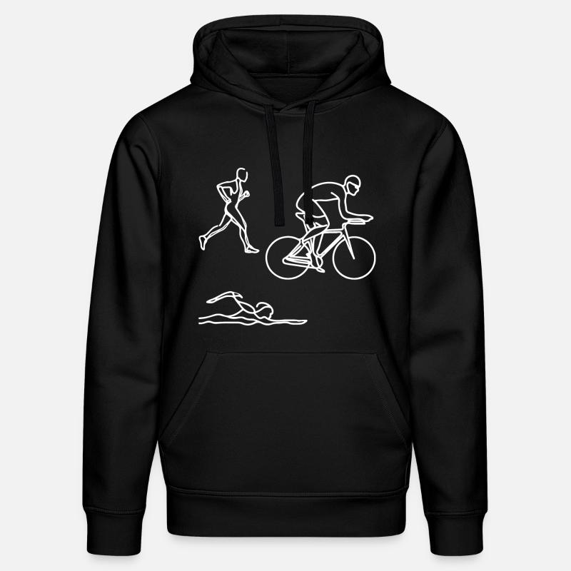 Dessin de triathlon - Sweat à capuche bio DRUMMER Stanley/Stella Unisexe - noir