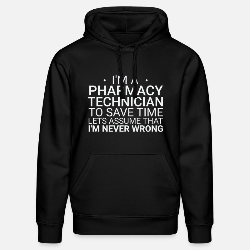Pharmacy technician Never Wrong - Stanley/Stella Unisex Bio-Hoodie DRUMMER  - Schwarz