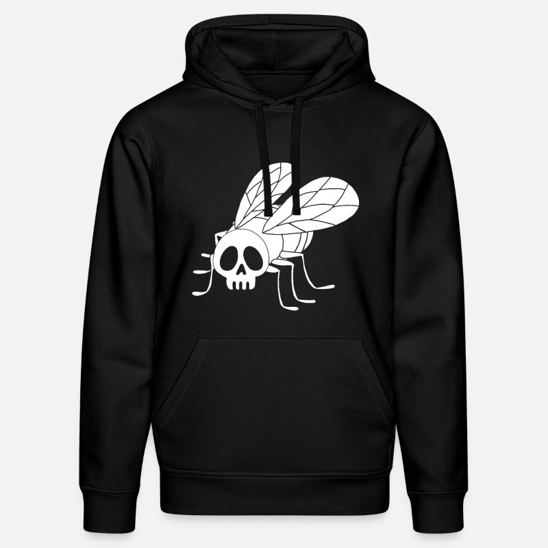 Crâne de mouche (blanc) - Sweat à capuche bio DRUMMER Stanley/Stella Unisexe - noir
