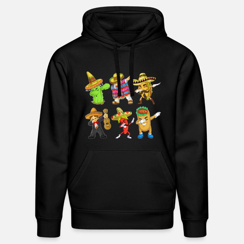 Cinco de Mayo Dab Characters Shirt - Sweat à capuche bio DRUMMER Stanley/Stella Unisexe - noir