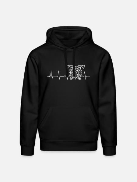 Viking - heartbeat - shield - Stanley/Stella DRUMMER Unisex Organic Hoodie - black