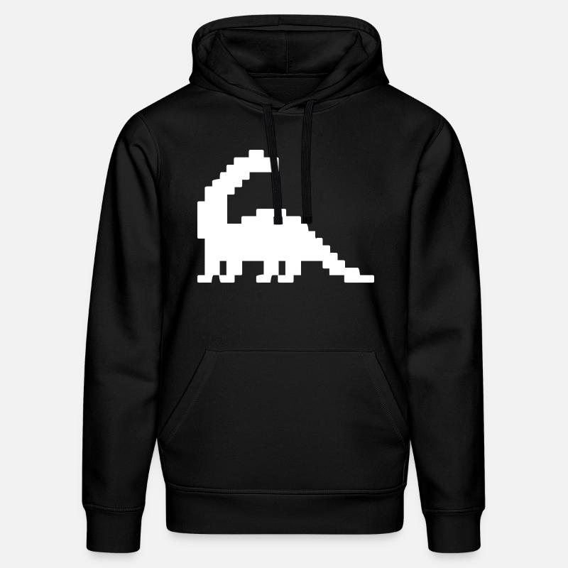 Dinosaure Brontosaure Pixel - Sweat à capuche bio DRUMMER Stanley/Stella Unisexe - noir