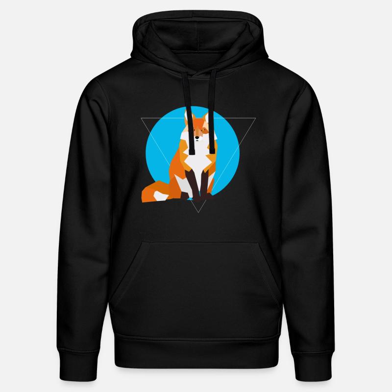 Geometric Fox - Stanley/Stella Unisex Bio-Hoodie DRUMMER  - Schwarz