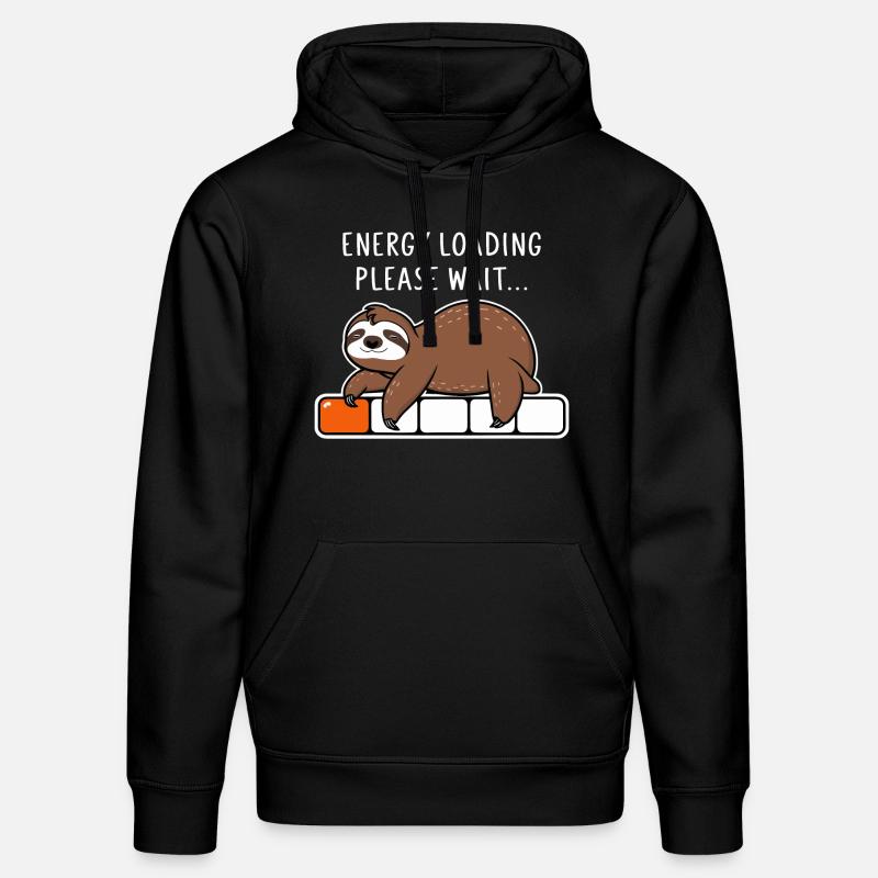 Faultier Energy Loading Please Wait - Stanley/Stella Unisex Bio-Hoodie DRUMMER  - Schwarz