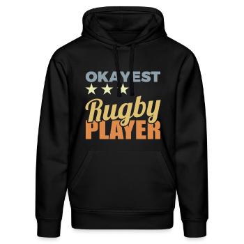 Average rugby player - Stanley/Stella DRUMMER Unisex Organic Hoodie - black - Front - Marisol (170cm) & Nik (191cm)