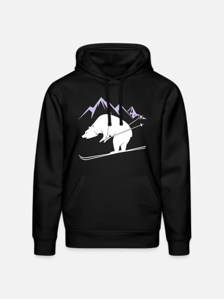Snowboard Bear - Stanley/Stella Unisex Bio-Hoodie DRUMMER - Schwarz