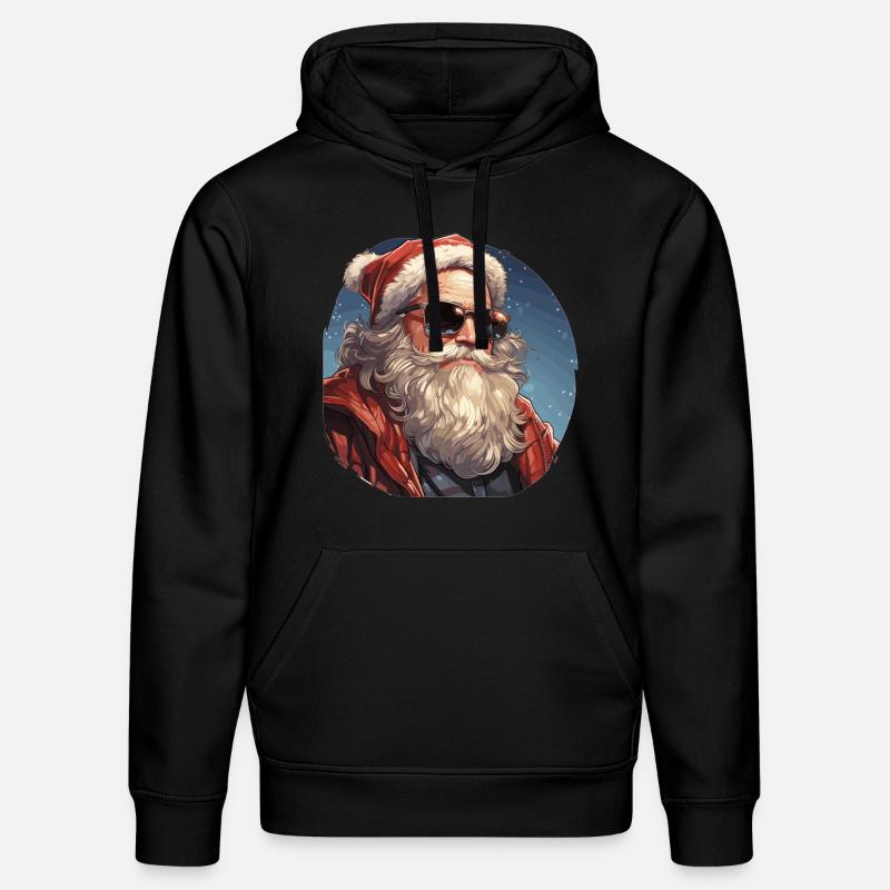 Père Noël - illustration - Sweat à capuche bio DRUMMER Stanley/Stella Unisexe - noir