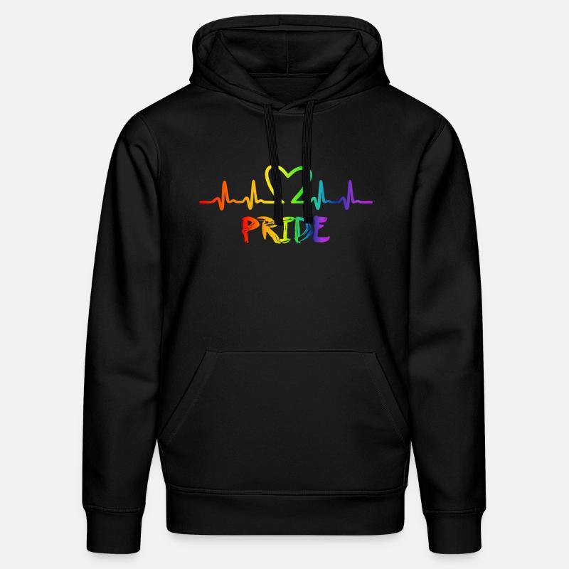 LGBT Pride Rainbow Heartbeat - Sweat à capuche bio DRUMMER Stanley/Stella Unisexe - noir