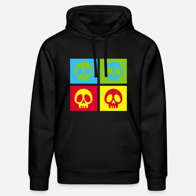 Crâne manga pop art - Sweat à capuche bio DRUMMER Stanley/Stella Unisexe - noir