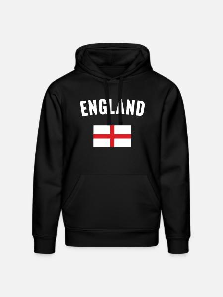 England Flag - Stanley/Stella DRUMMER Unisex Organic Hoodie - black