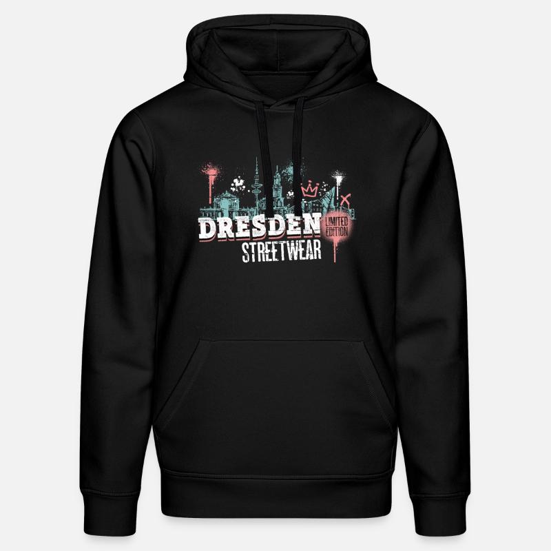 Dresde Skyline City Allemagne Graffiti - Sweat à capuche bio DRUMMER Stanley/Stella Unisexe - noir