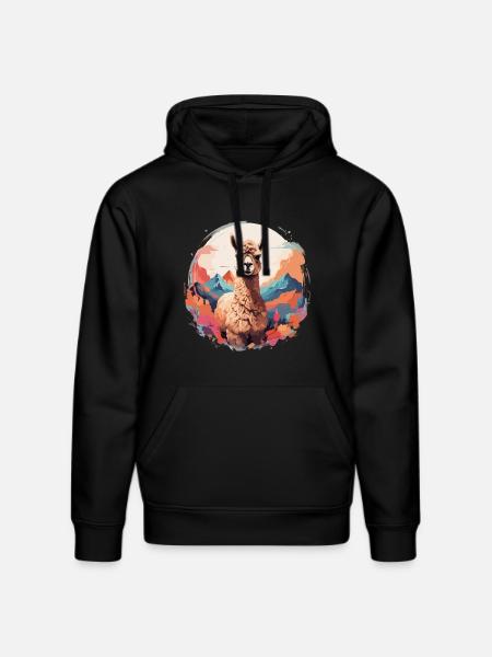 Alpaca Llama Cool magnificent background - Stanley/Stella DRUMMER Unisex Organic Hoodie - black