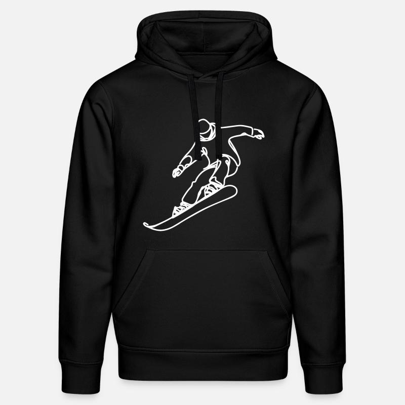 Dessin de snowboarder - Sweat à capuche bio DRUMMER Stanley/Stella Unisexe - noir