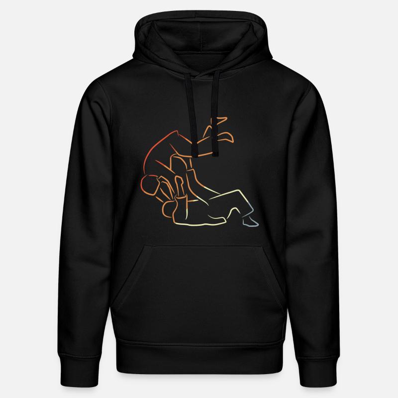 Dessin de combattant de judo - Sweat à capuche bio DRUMMER Stanley/Stella Unisexe - noir