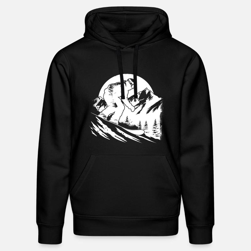 Croquis de snowboarder - Sweat à capuche bio DRUMMER Stanley/Stella Unisexe - noir