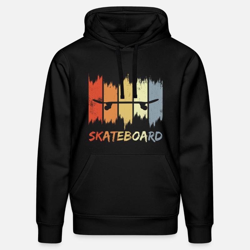 Skateboard Look rétro - Sweat à capuche bio DRUMMER Stanley/Stella Unisexe - noir
