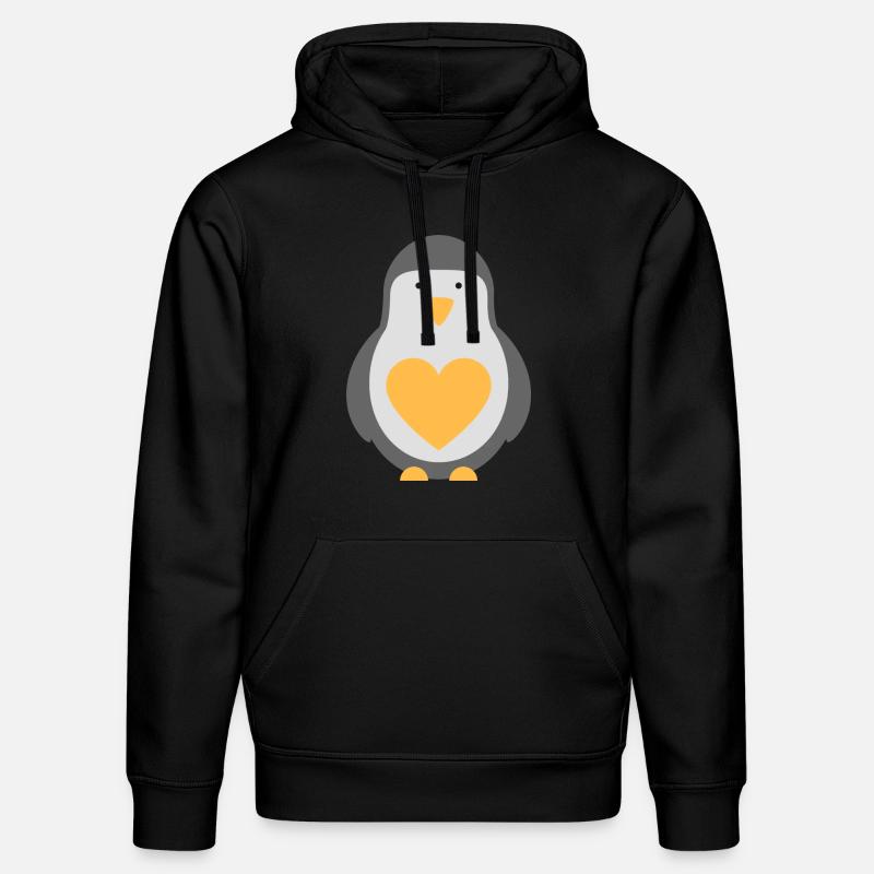 Pingouin avec un coeur - Sweat à capuche bio DRUMMER Stanley/Stella Unisexe - noir