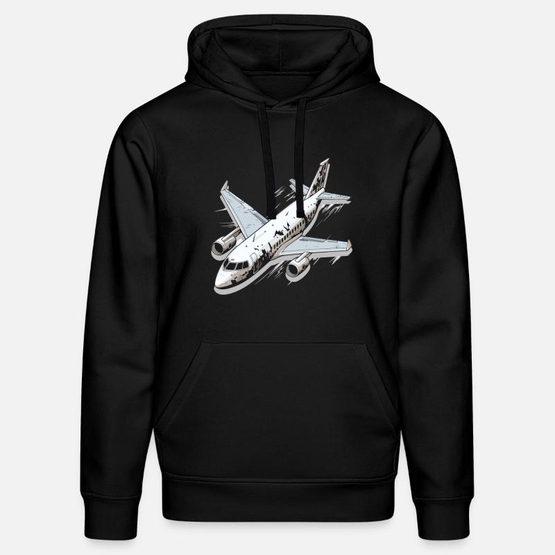 Avion - illustration - Sweat à capuche bio DRUMMER Stanley/Stella Unisexe - noir