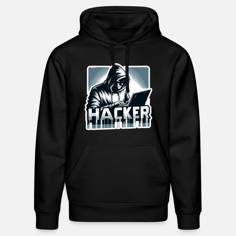 Hacker - Illustration - Stanley/Stella Unisex Bio-Hoodie DRUMMER - Schwarz