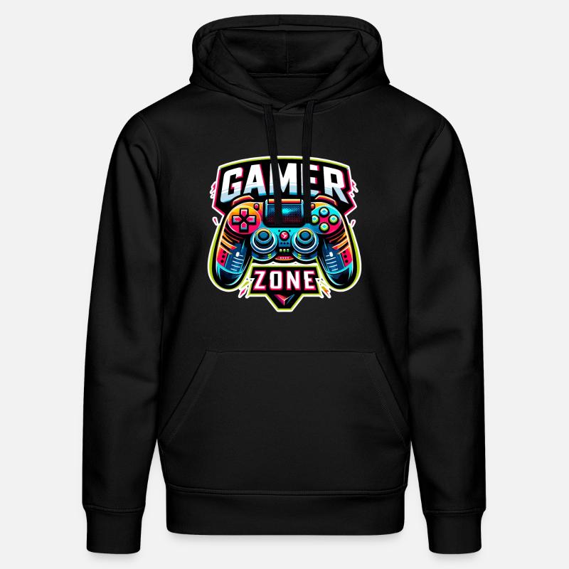 Gamer Zone - Controller Illustration - Stanley/Stella Unisex Bio-Hoodie DRUMMER  - Schwarz