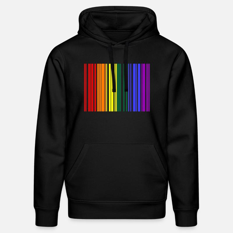 Rainbow Barcode - Stanley/Stella DRUMMER Unisex Organic Hoodie - black