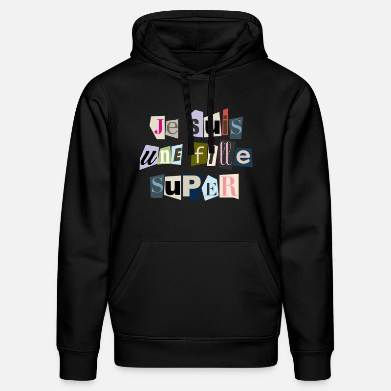 Ich bin ein Super-Mädchen - Stanley/Stella Unisex Bio-Hoodie DRUMMER  - Schwarz