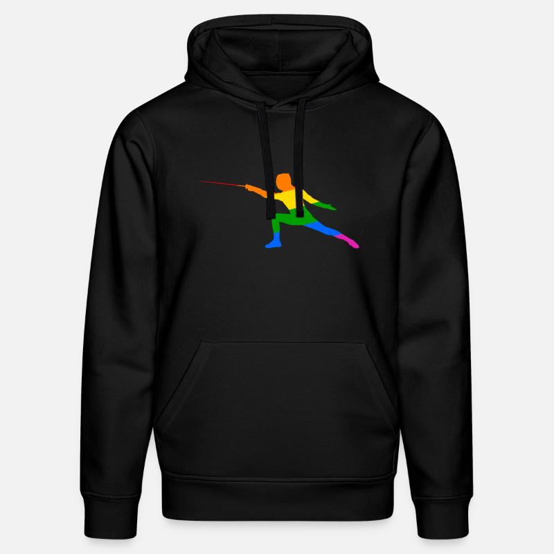 Escrime arc-en-ciel - Sweat à capuche bio DRUMMER Stanley/Stella Unisexe - noir