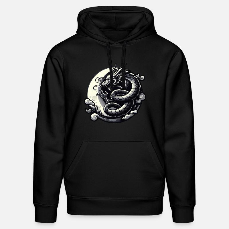 Silhouette de dragon mystique - Sweat à capuche bio DRUMMER Stanley/Stella Unisexe - noir