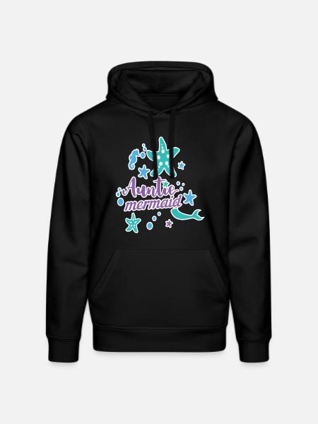 Auntie Mermaid - Stanley/Stella DRUMMER Unisex Organic Hoodie - black