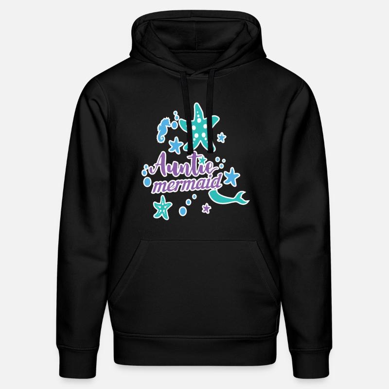 Auntie Mermaid - Stanley/Stella DRUMMER Unisex Organic Hoodie - black