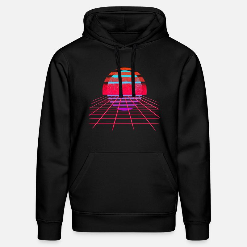 Rétro Wave Sunset Vaporwave - Sweat à capuche bio DRUMMER Stanley/Stella Unisexe - noir
