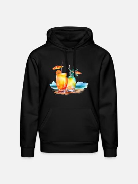 COCKTAIL ON THE BEACH - Stanley/Stella DRUMMER Unisex Organic Hoodie - black