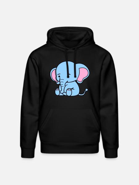 Cute Elephant - Stanley/Stella DRUMMER Unisex Organic Hoodie - black